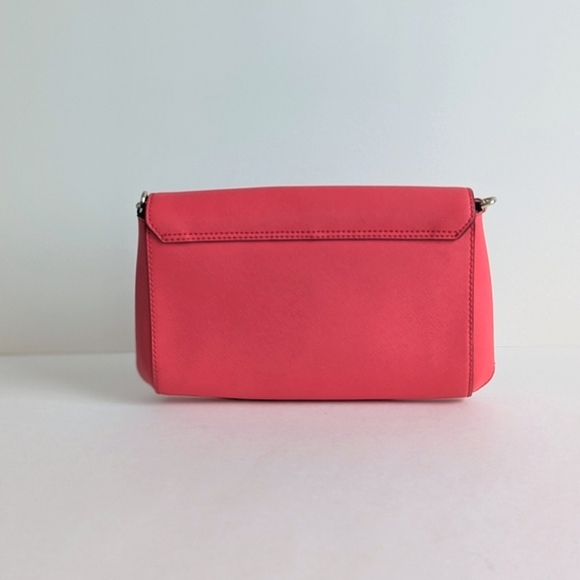 Kate Spade New York Laurel Way Greer Genuine Leather Crossbody Bag Coral Red - Picture 5 of 16